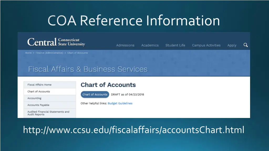 coa reference information