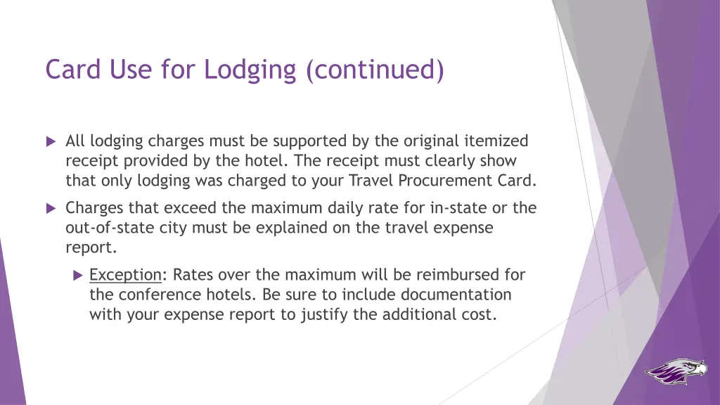 card use for lodging continued 1