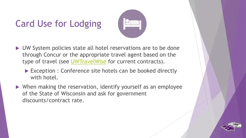 card use for lodging