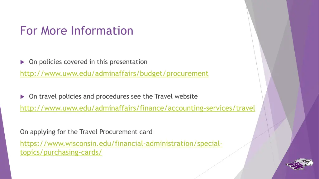 for more information