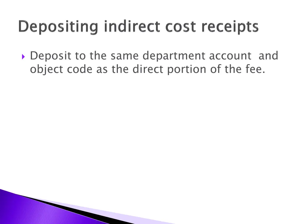 deposit to the same department account and object