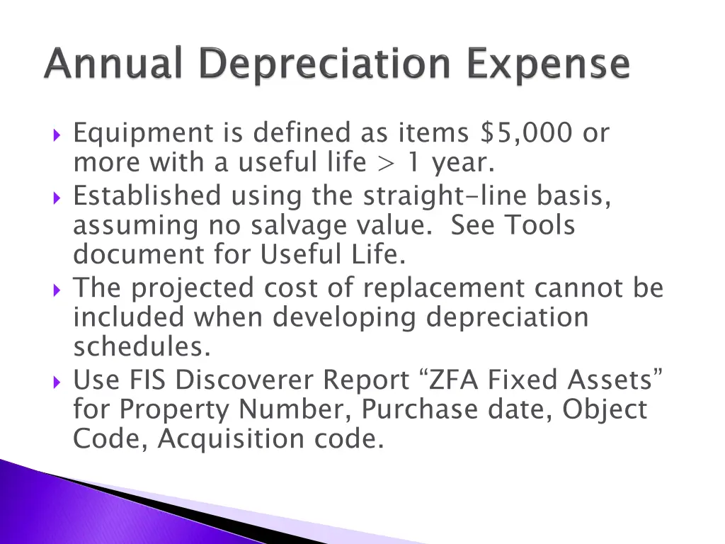 equipment is defined as items 5 000 or more with