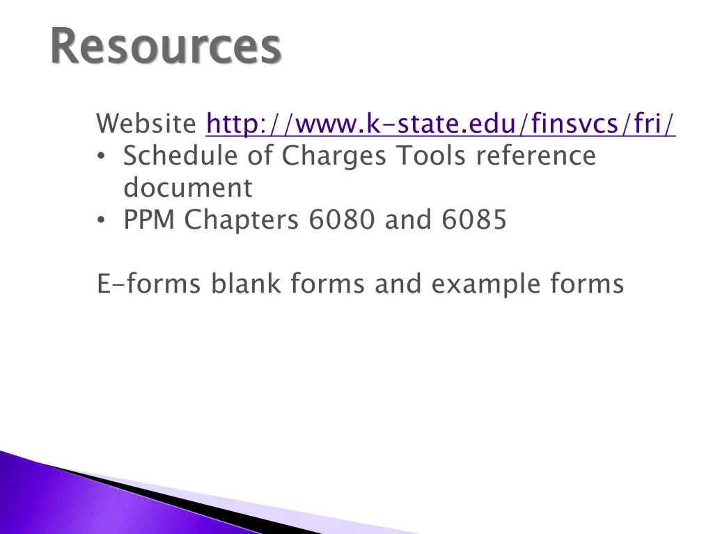 resources