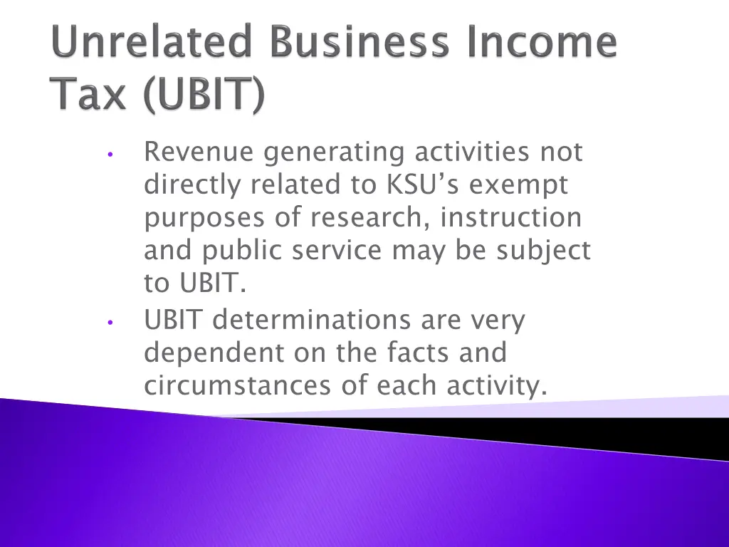 revenue generating activities not directly