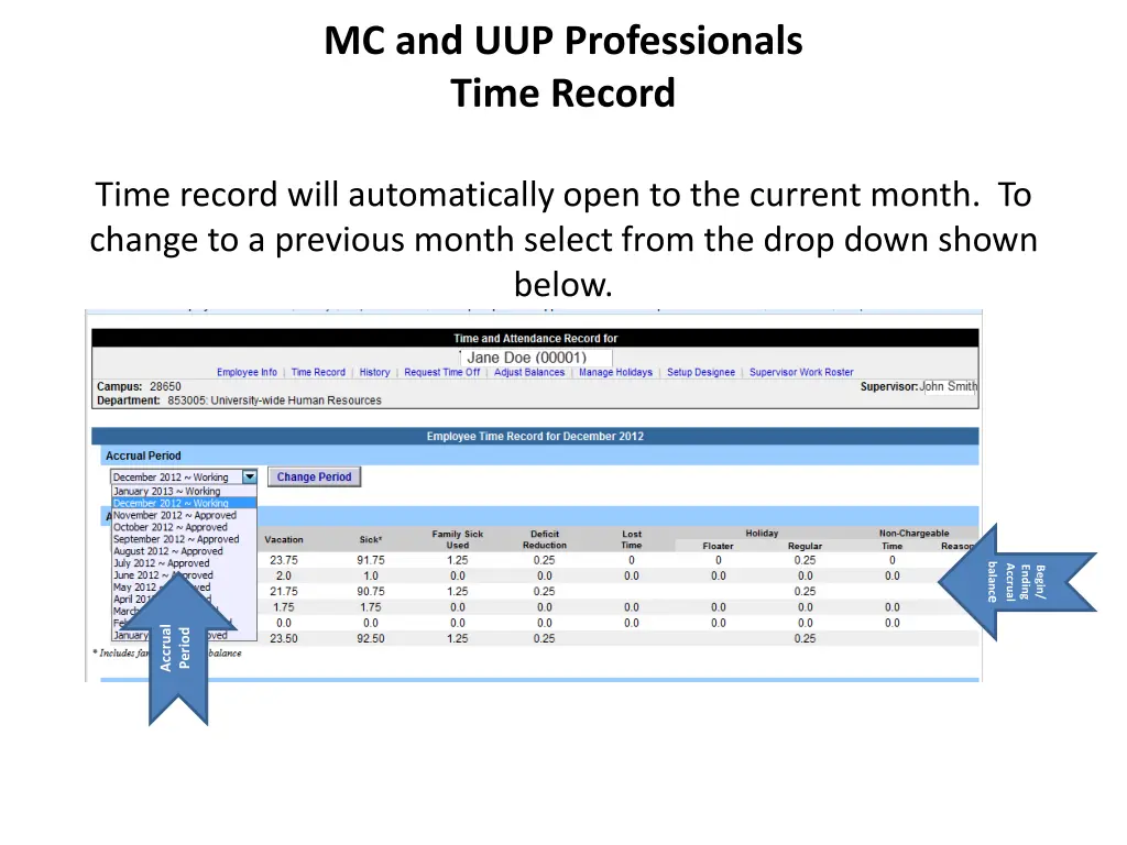 mc and uup professionals time record time record