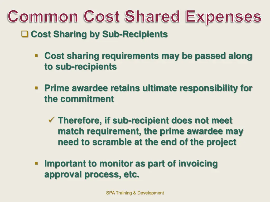 common cost shared expenses 1