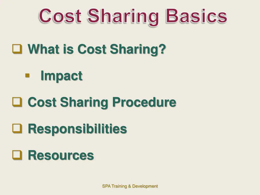 cost sharing basics