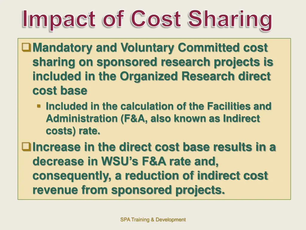 impact of cost sharing