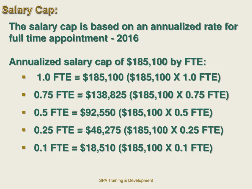 the salary cap is based on an annualized rate