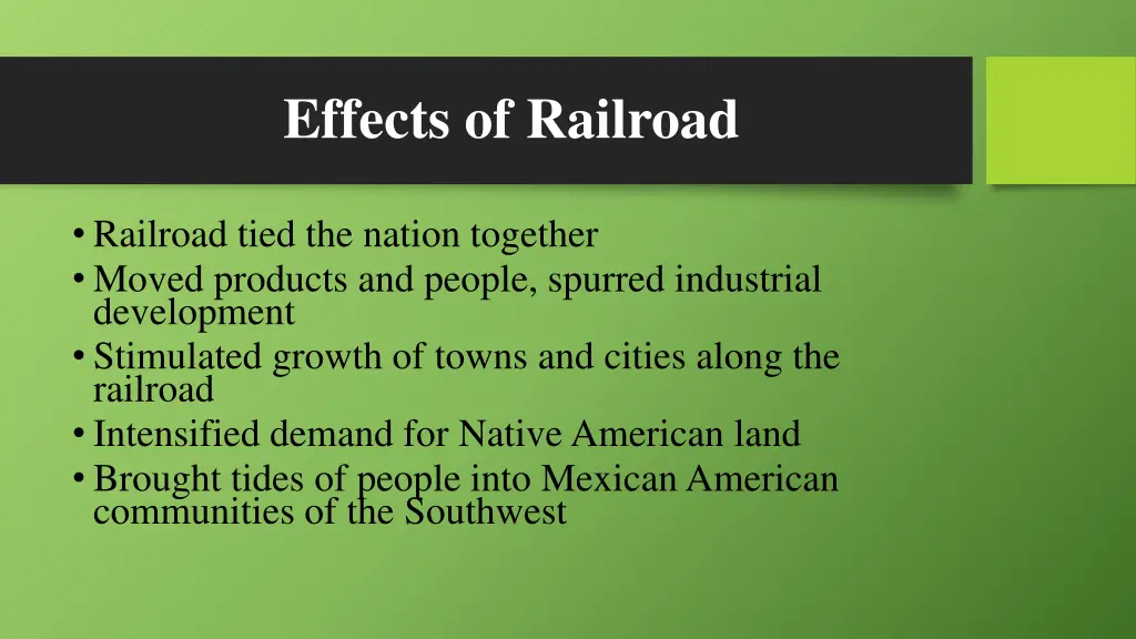 effects of railroad