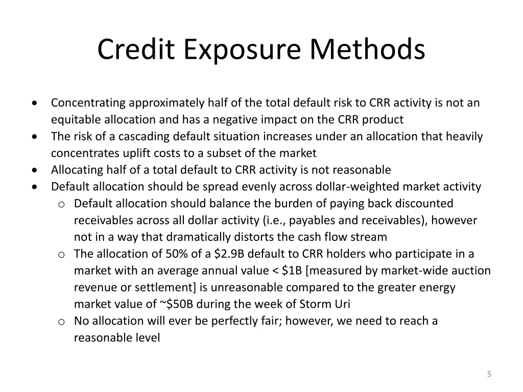 credit exposure methods