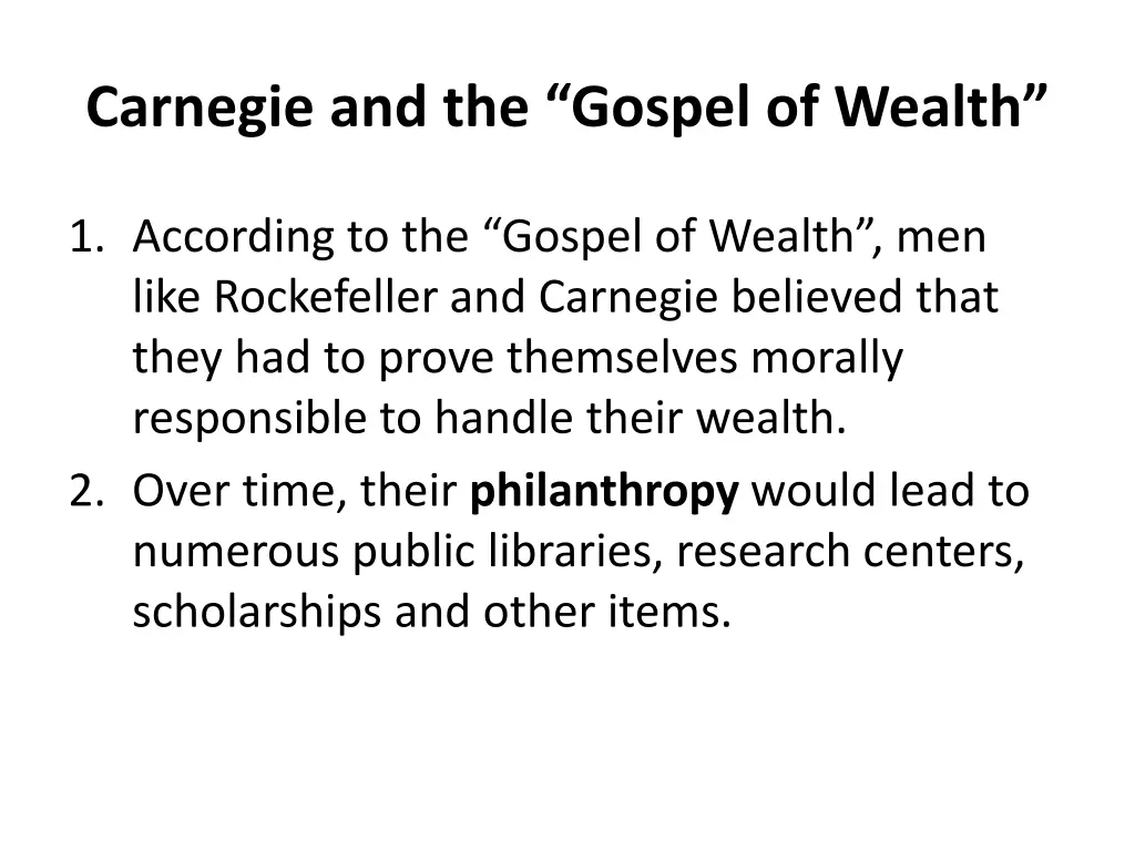 carnegie and the gospel of wealth