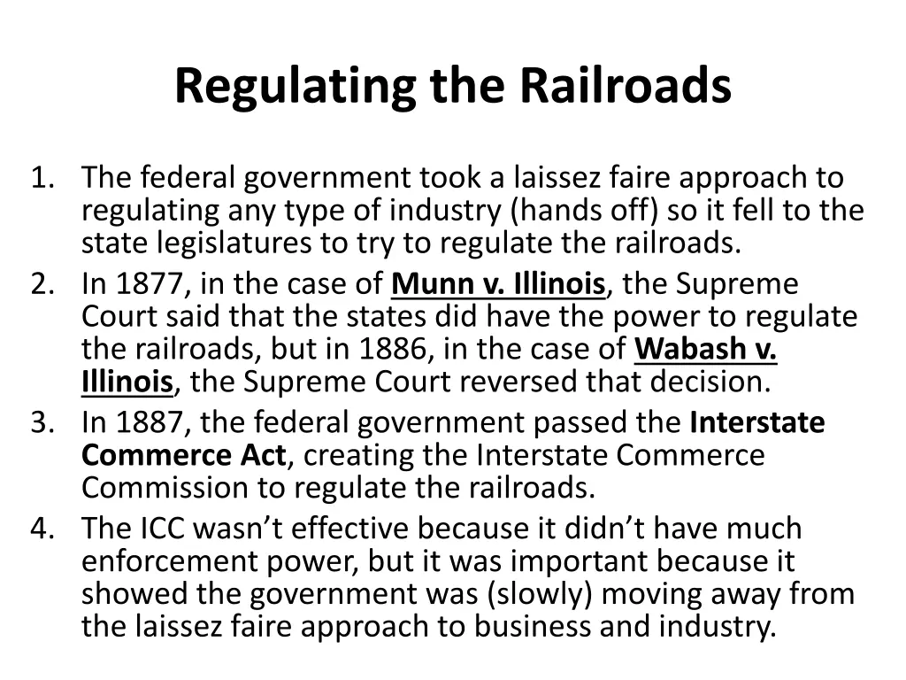 regulating the railroads