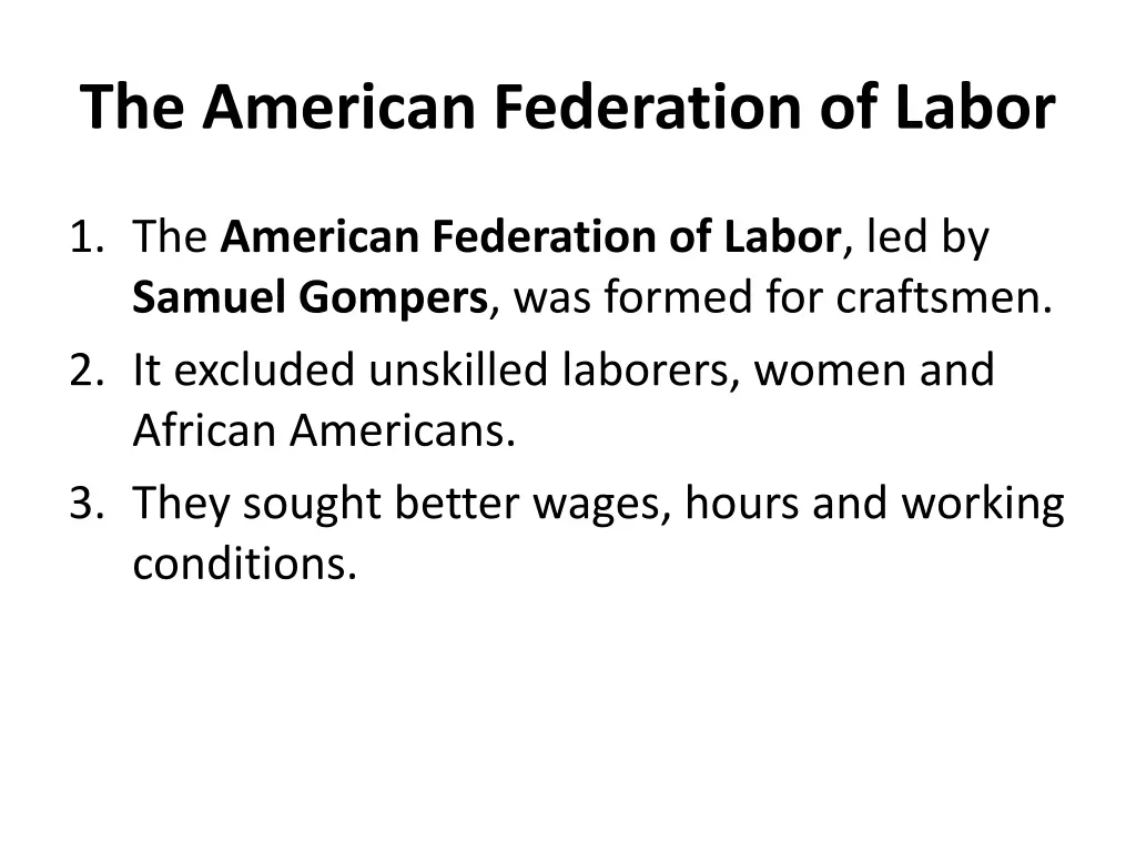 the american federation of labor