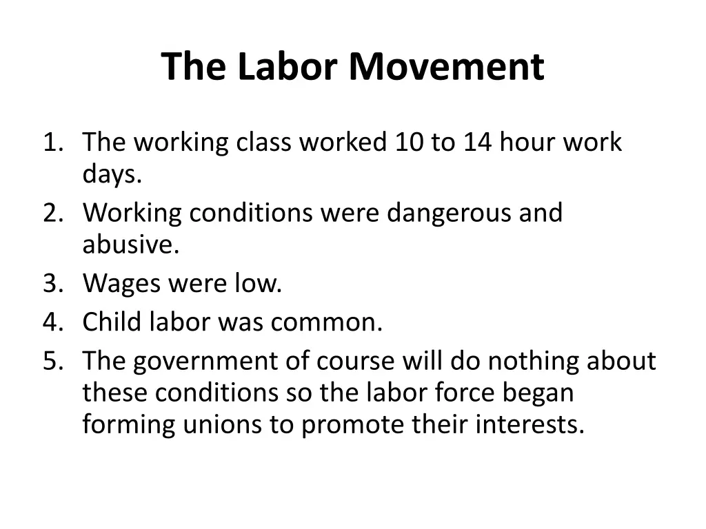 the labor movement