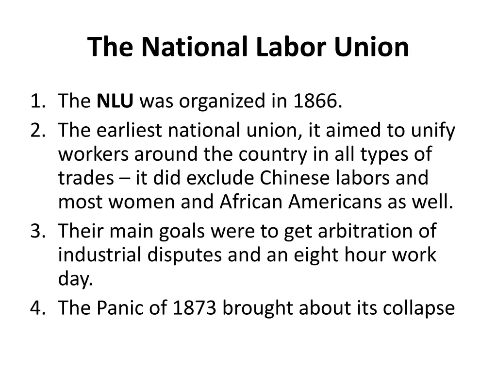 the national labor union