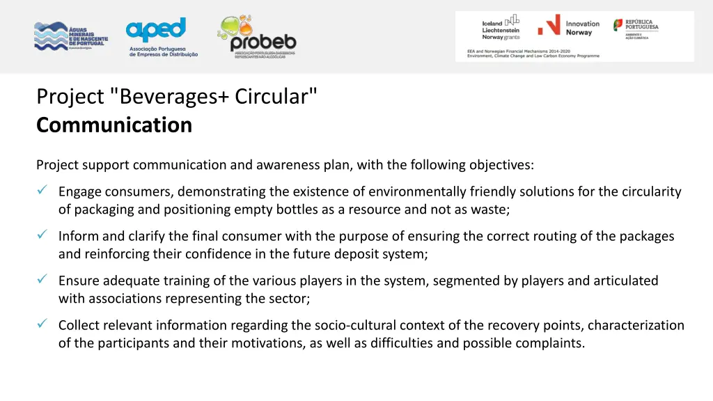 project beverages circular communication