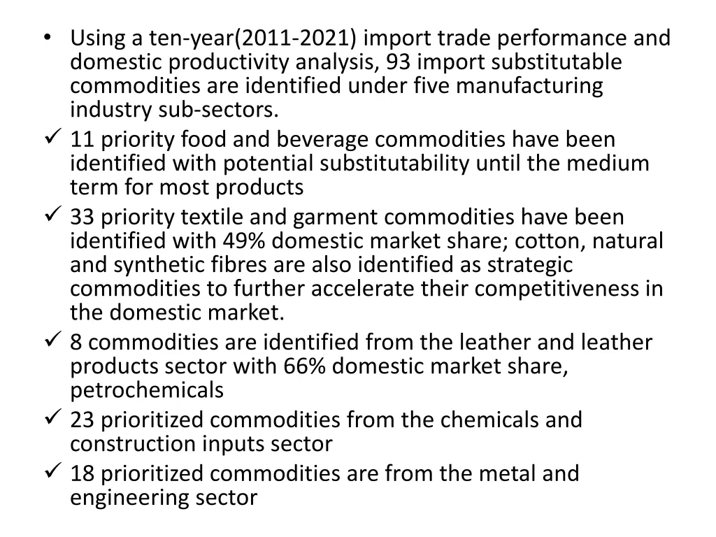 using a ten year 2011 2021 import trade