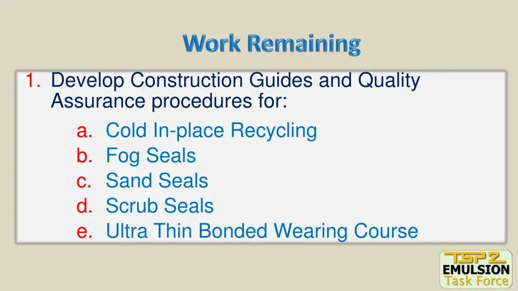 1 develop construction guides and quality