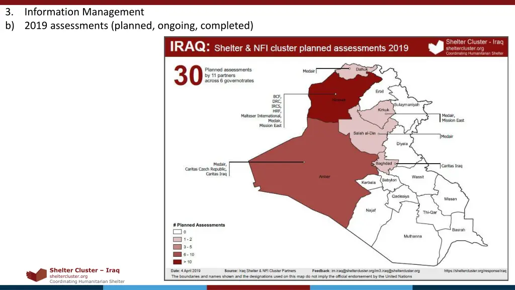 3 b 2019 assessments planned ongoing completed