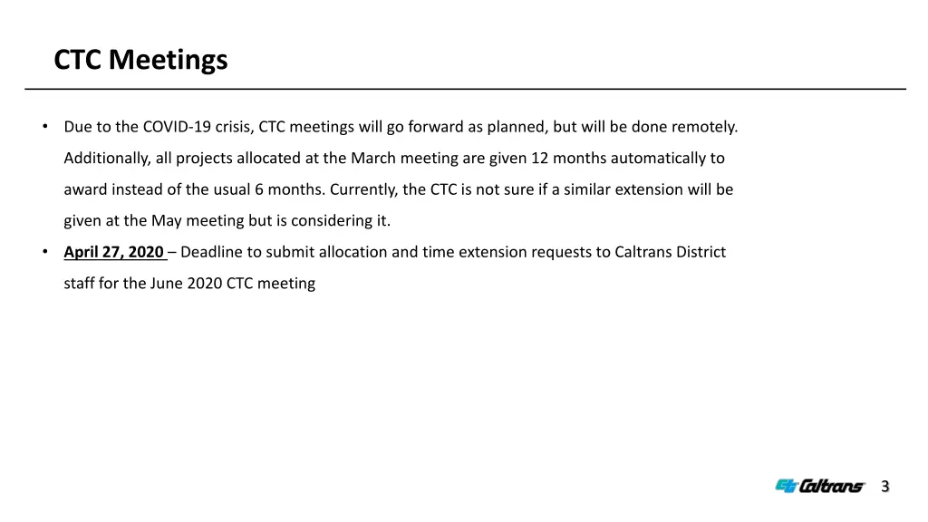 ctc meetings