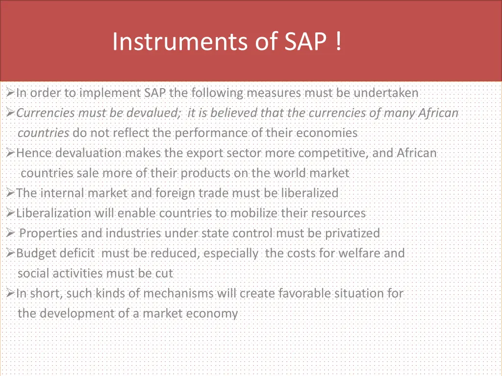 instruments of sap