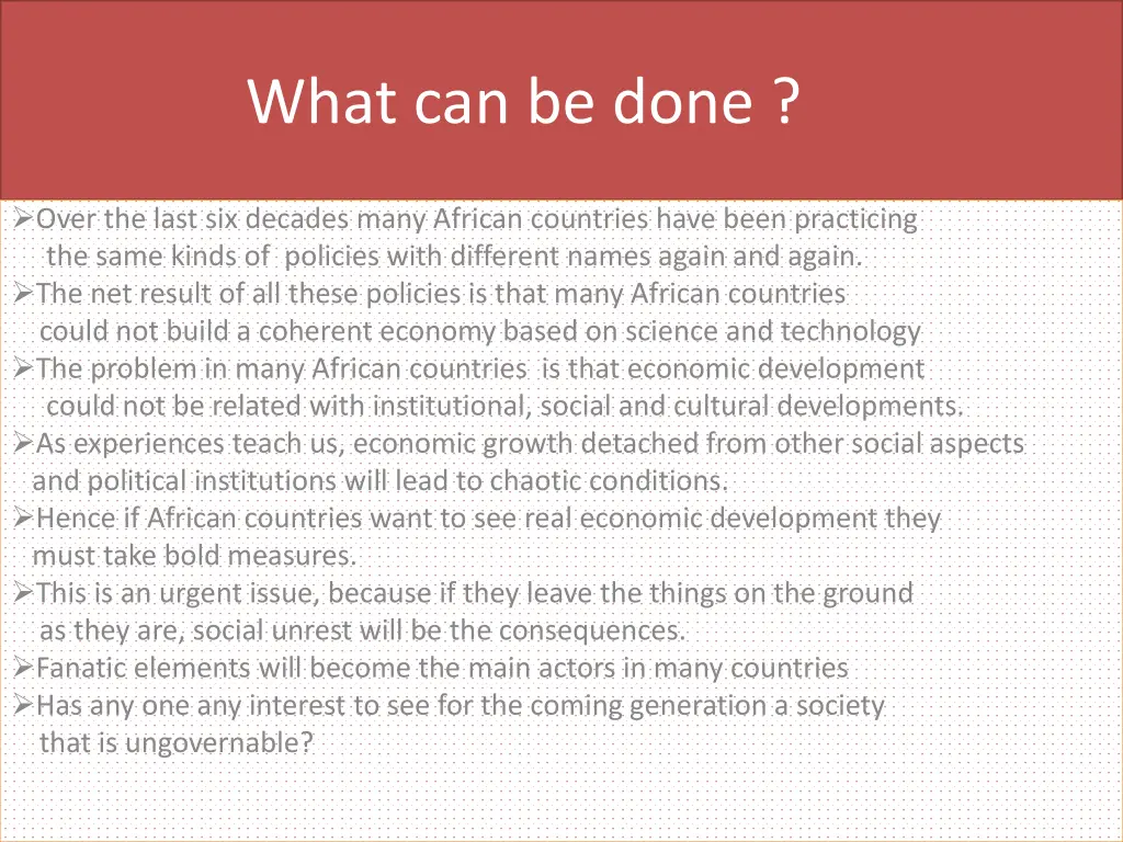 what can be done