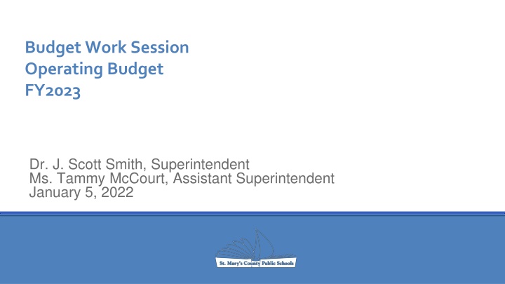 budget work session operating budget fy2023