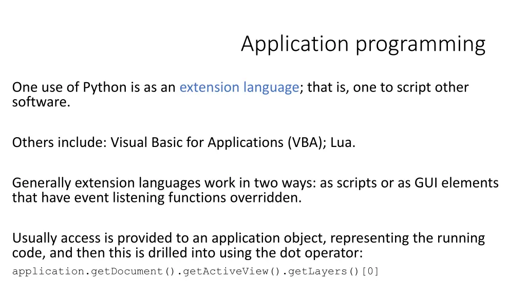 application programming