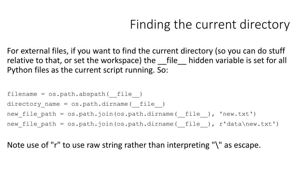finding the current directory