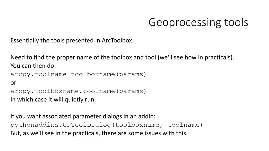 geoprocessing tools