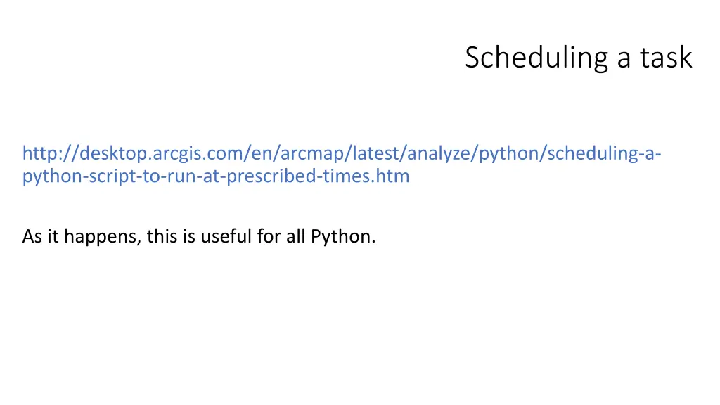 scheduling a task