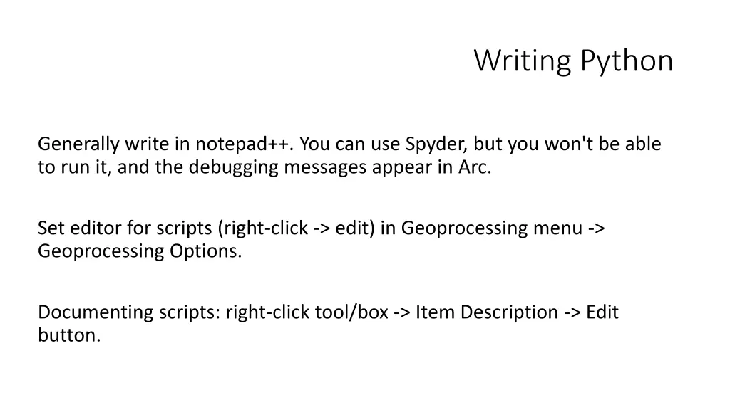 writing python