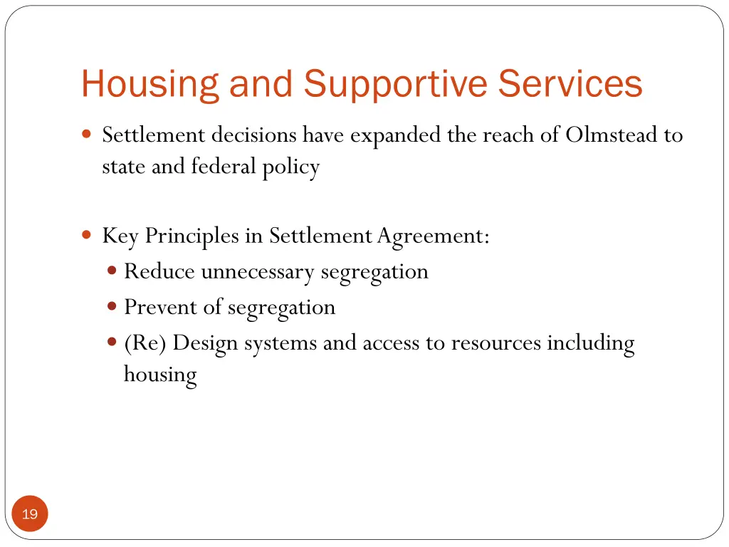 housing and supportive services