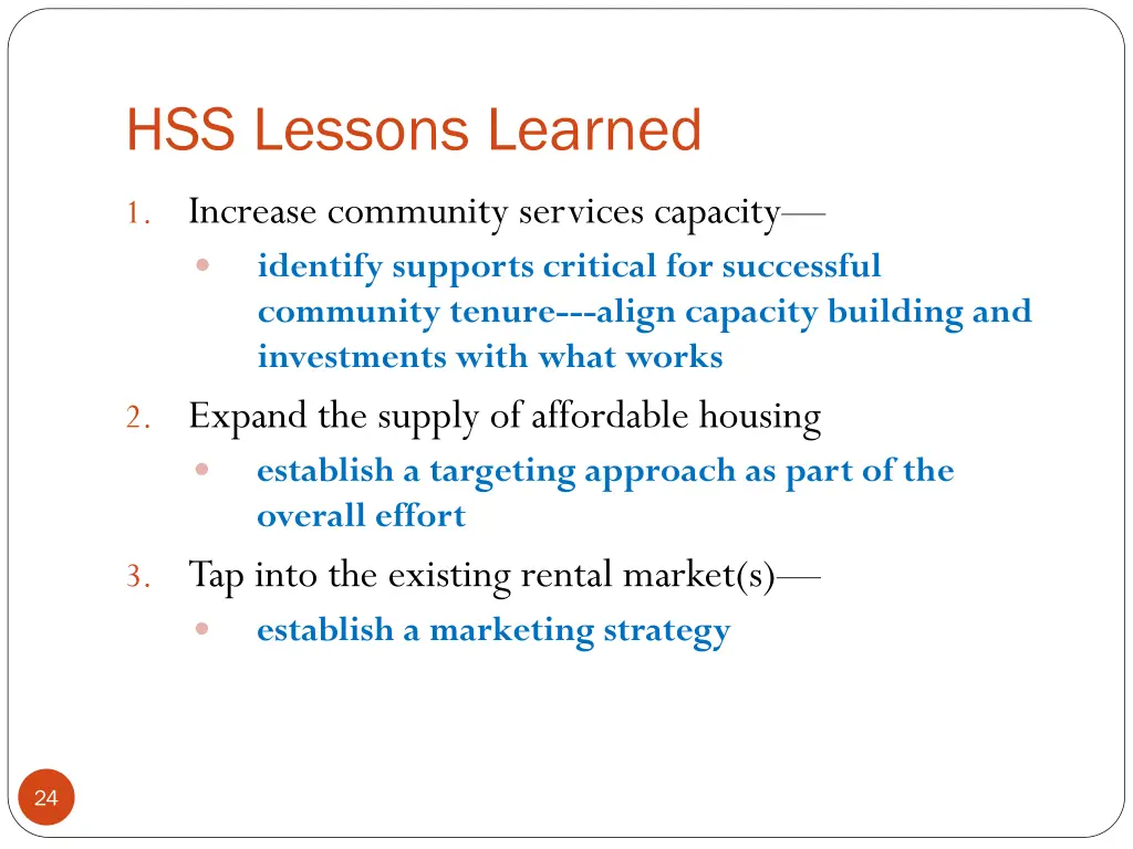 hss lessons learned