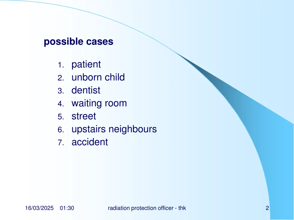 possible cases