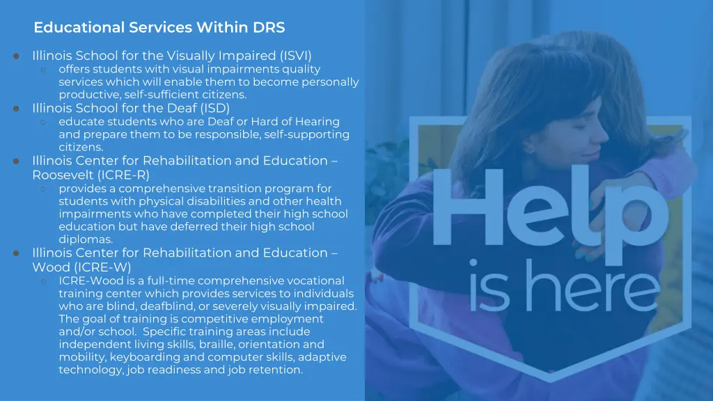 educational services within drs