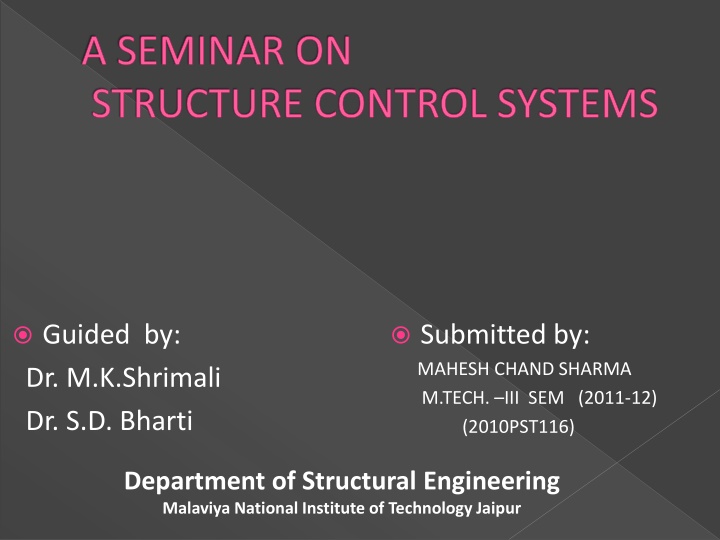 a seminar on structure control systems