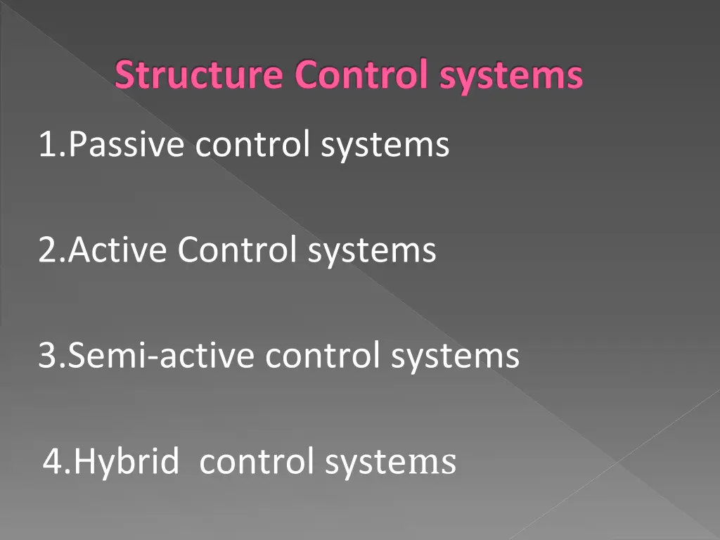 structure control systems
