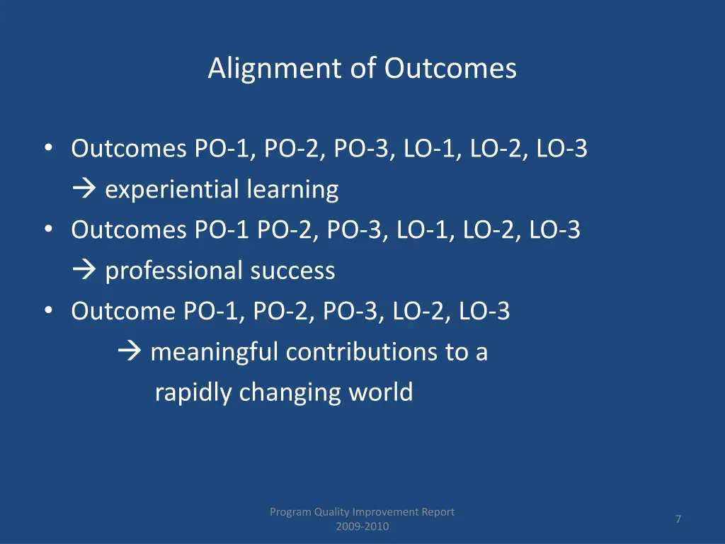 alignment of outcomes 1