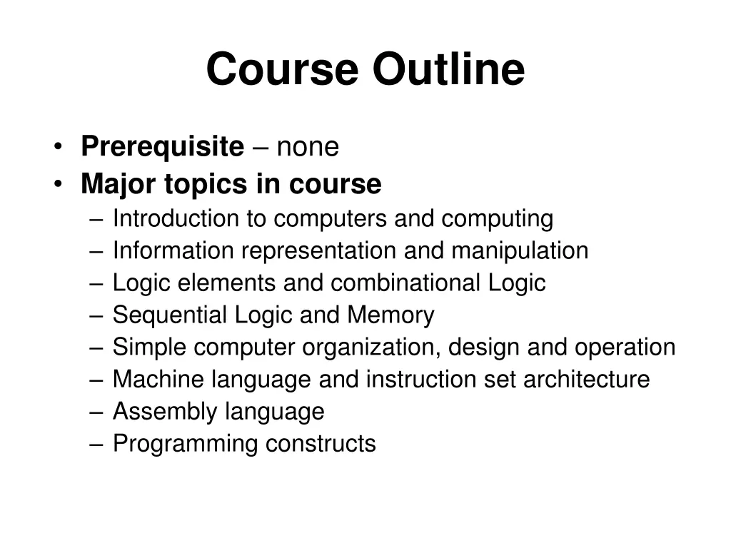 course outline