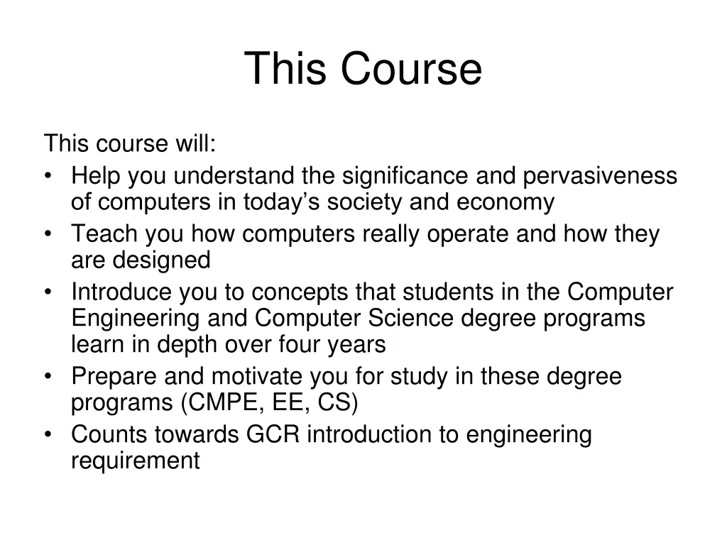 this course