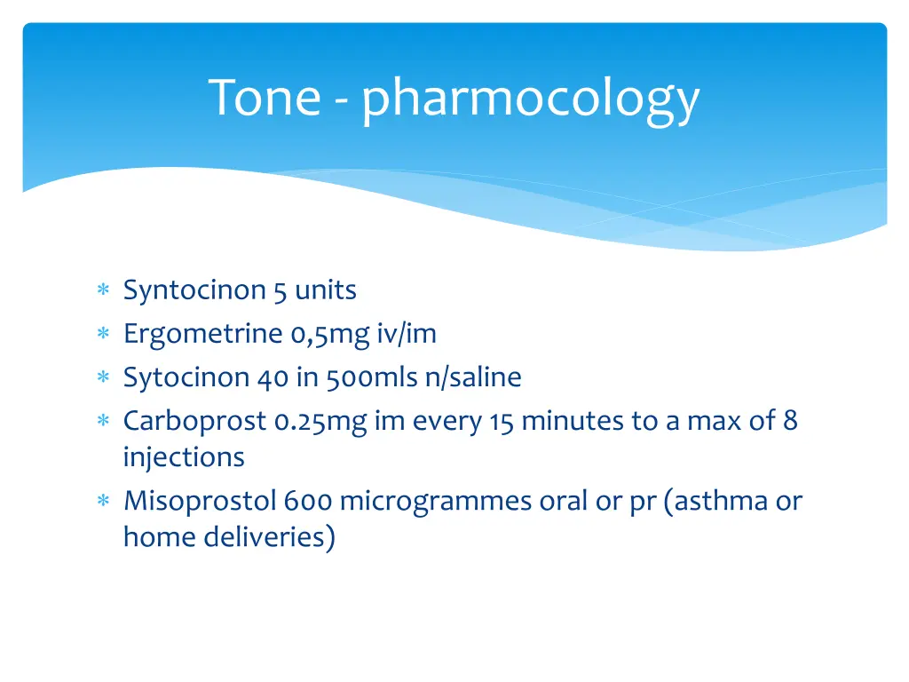 tone pharmocology