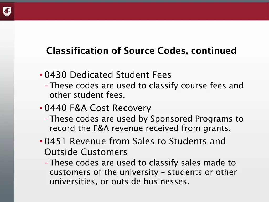 classification of source codes continued 1