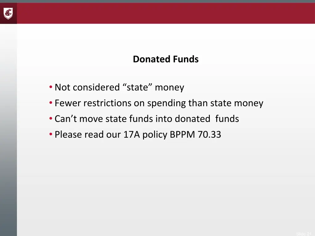 donated funds