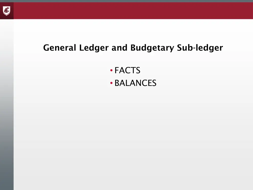 general ledger and budgetary sub ledger