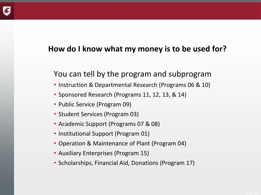 how do i know what my money is to be used for