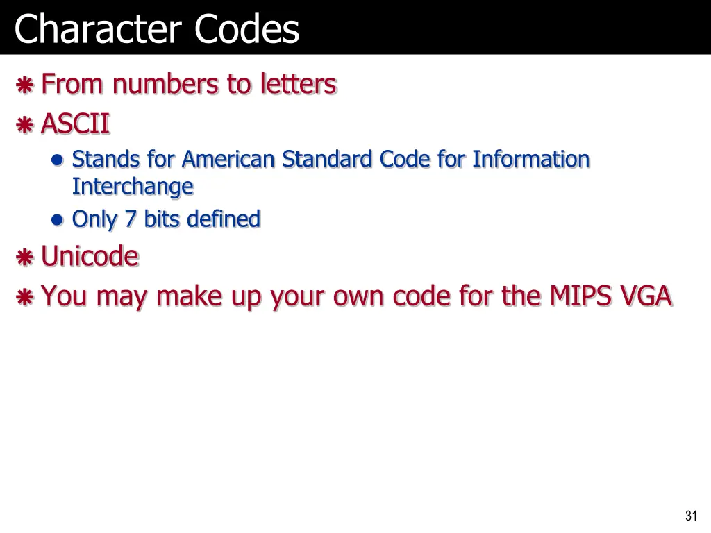 character codes