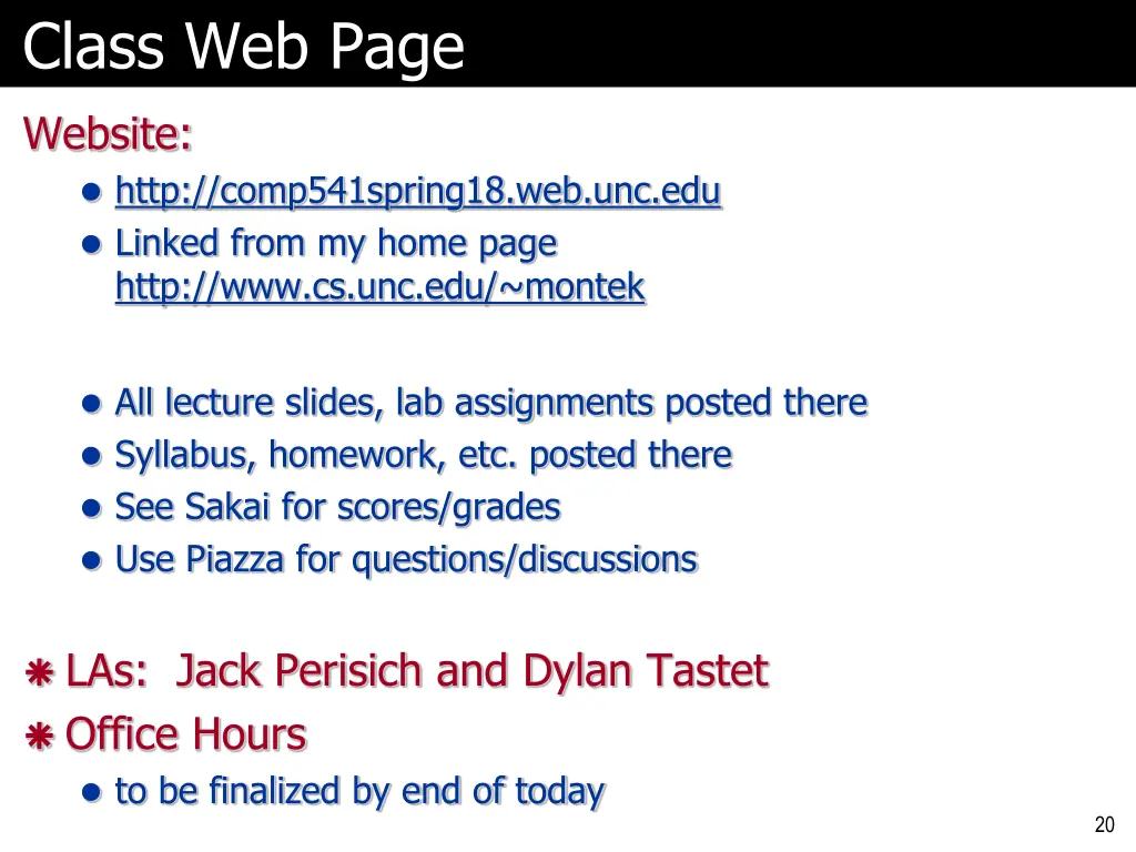 class web page