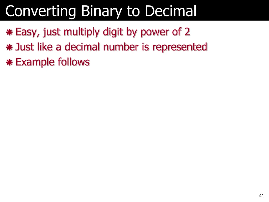 converting binary to decimal